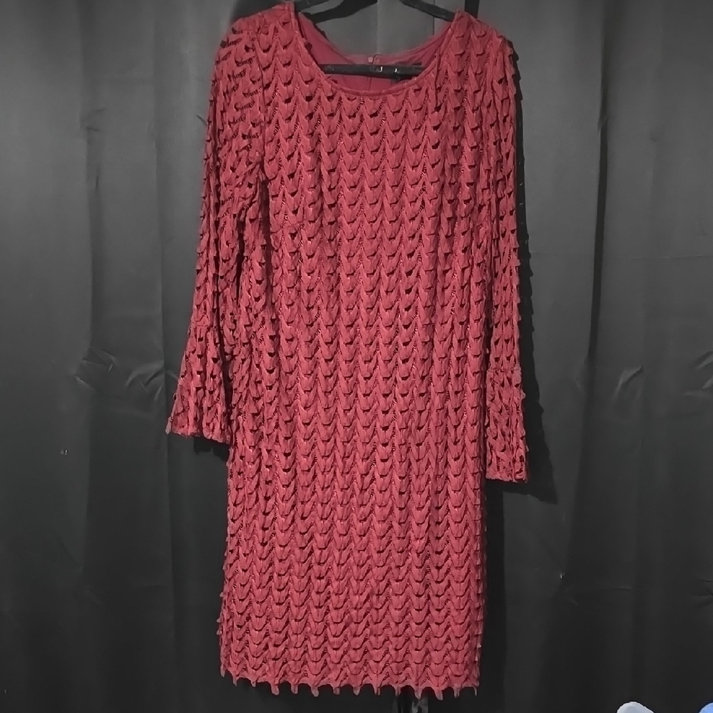 Studio Burgundy Long Sleeve Dress